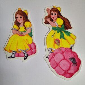 2 Miss Muffet Little Folk Visuals Felt Pieces Only Set Lot 10" Nursery Rhyme